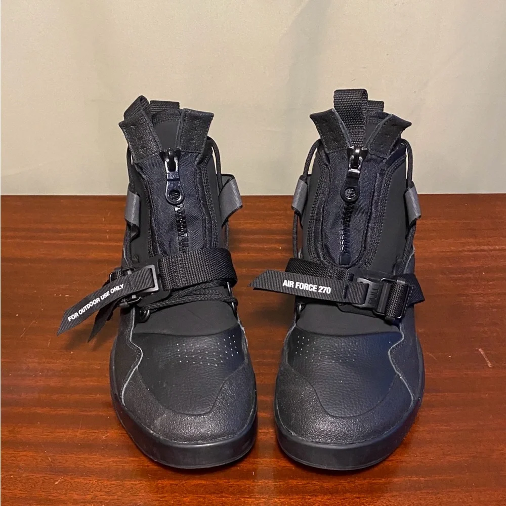 Nike Air Force 270 Utility Black Metallic Silver Mens 10.5 ( AQ0572-002 ) - Picture 2 of 7